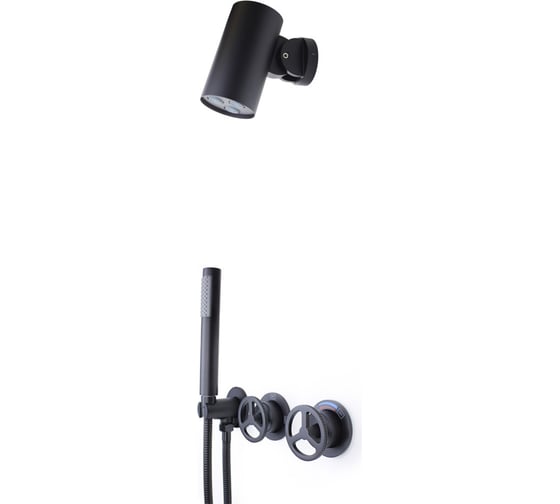 Изображение товара Встраиваемый душевой комплект BRONZE DE LUXE (душ спот-форма) LIBERTY, черный матовый 5011B-S