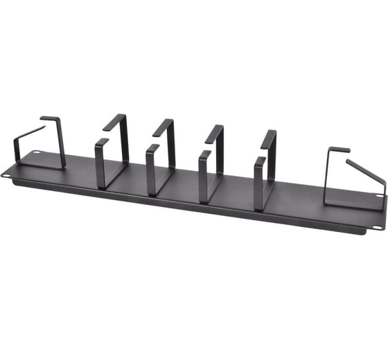 Изображение товара Кабельный органайзер ЦМО, горизонтальный, 19", 2U, 6 колец, черный ГКО-2-6-9005