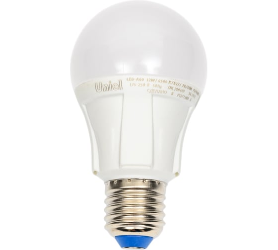 Изображение товара Лампа Uniel LED-A60, 12W/6500K/E27/FR/DIM, PLP01WH, светодиодная, диммируемая, Форма А UL-00004288