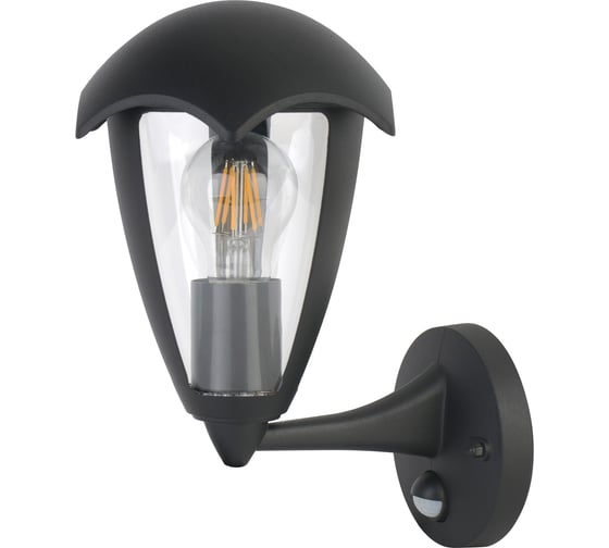 Изображение товара Светильник Uniel UUL-S81A, 60W/E27, SENSOR, IP54, BLACK, уличный, под лампу Е27, с датчиком движения UL-00006813