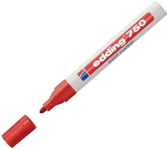 Изображение товара Маркер EDDING глянцевый лаковый, круглый наконечник, 2-4 мм красный, E-750/2 537615