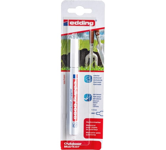 Изображение товара Маркер для наружных работ Edding E-8055/49 белый 1-2мм, металлический корпус 537646