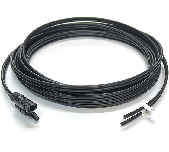 Изображение товара Кабель FRCable 10 метров для солнечных батарей сдвоенный 2x4 кв.мм черный/красный обжатый, FRS203B-10