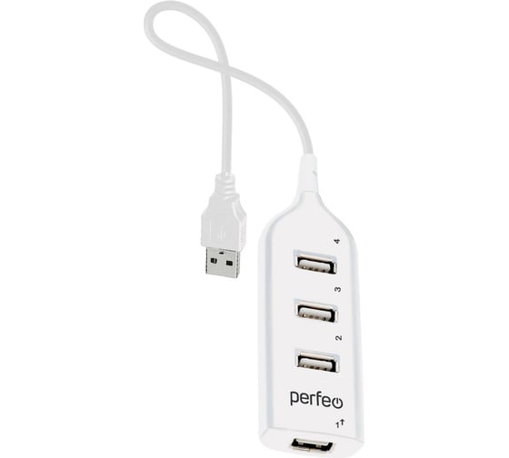 Изображение товара USB-HUB Perfeo 4 Port, (PF-H049 White) белый 30020206
