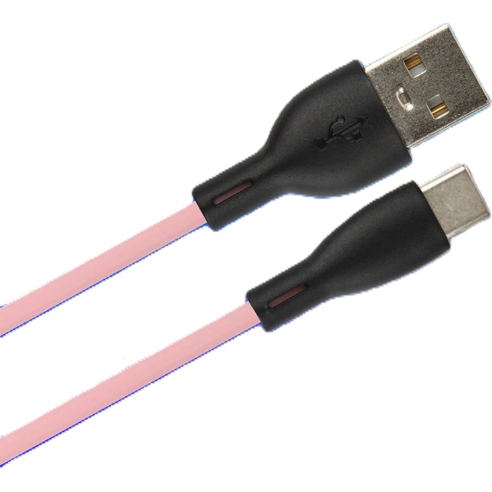 Кабель USB A Perfeo вилка - C вилка, 2.4A, розовый, (U4715) 30018774