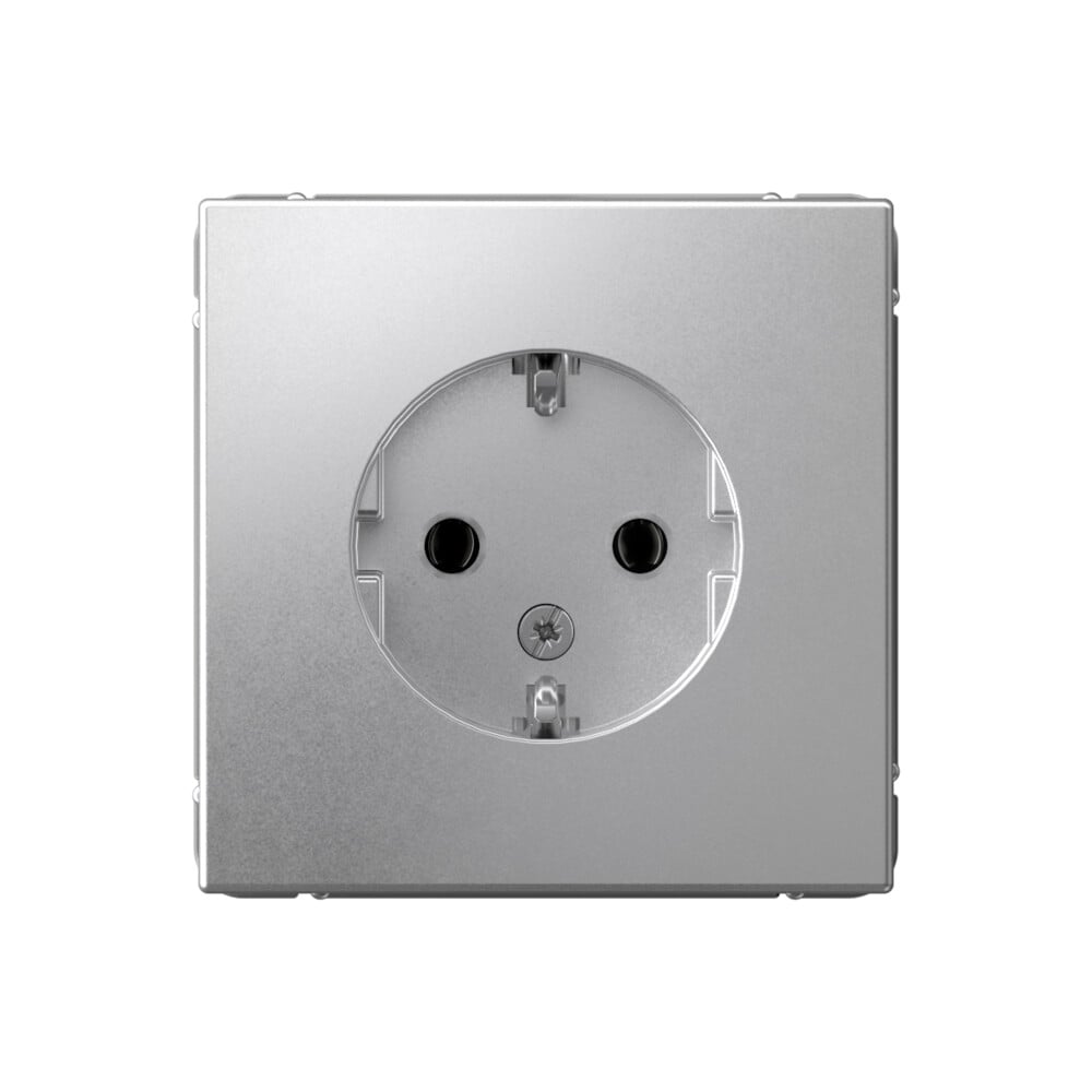 Изображение товара Розетка Systeme Electric ArtGallery алюминий 16А с заземлением механизм GAL000343