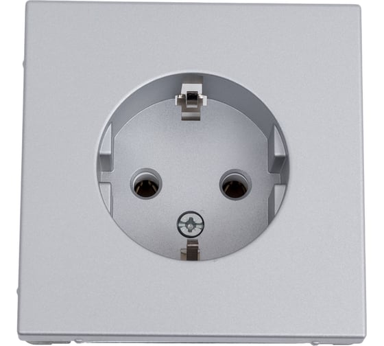 Изображение товара Розетка Systeme Electric ArtGallery алюминий с заземлением, 16А, механизм GAL000343