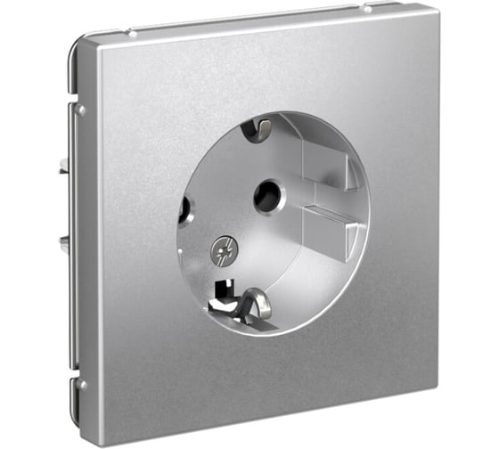 Изображение товара Розетка Systeme Electric ArtGallery алюминий с заземлением, 16А, механизм GAL000343
