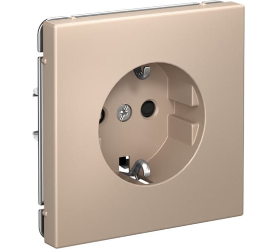 Изображение товара Розетка Systeme Electric ArtGallery Песочный с заземлением со шторками, 16А, механизм GAL001245