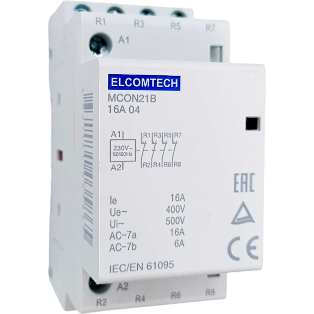 Изображение товара Контактор модульный ELCOMTECH 16A 4NC 230VAC (4НЗ 230В) 2х модуль MCON21B-16-04-230AC УТ-00026333 Изображение товара Контактор модульный ELCOMTECH 16A 4NC 230VAC (4НЗ 230В) 2х модуль MCON21B-16-04-230AC УТ-00026333