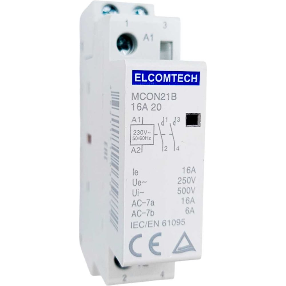 Изображение товара Контактор модульный ELCOMTECH 16A 2NO 230VAC (2НО 230В) 1х модуль MCON21B-16-20-230AC УТ-00026339