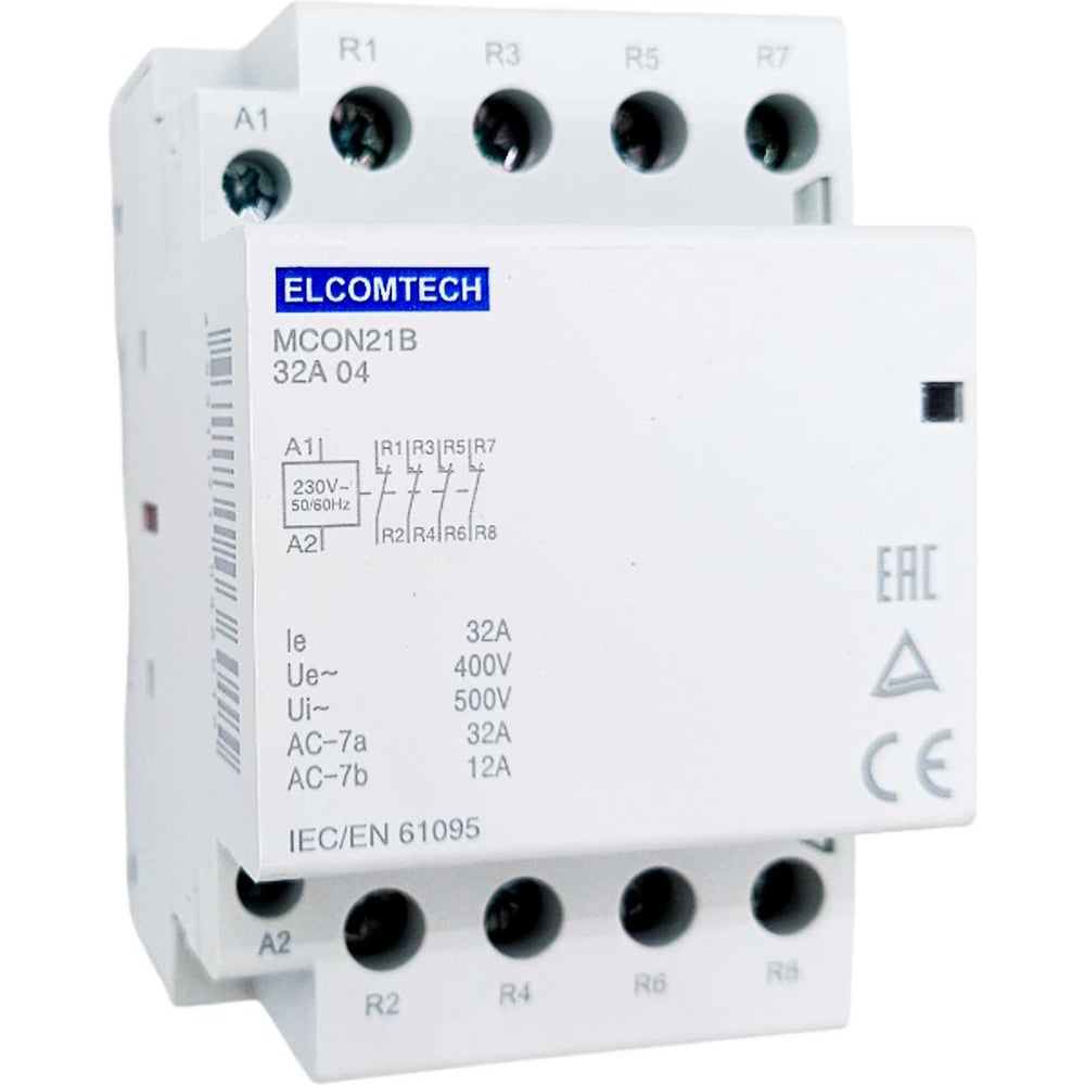 Изображение товара Контактор модульный ELCOMTECH MCON21B-32-04-230AC для управления электросетями