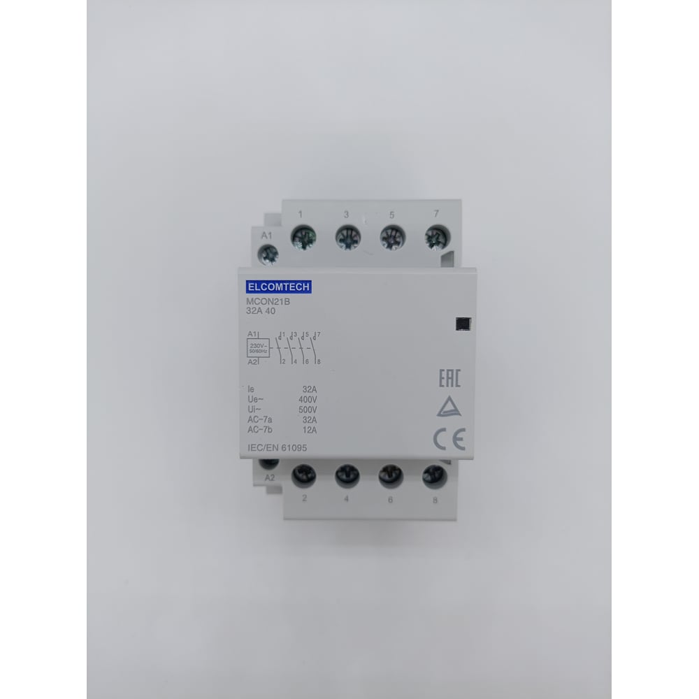 Изображение товара Модульный контактрор ELCOMTECH MCON21B 32А 230В IP20 DIN-рейка
