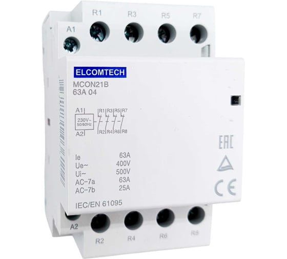 Изображение товара Контактор модульный ELCOMTECH 63A 4NC 230VAC (4НЗ 230В) 3х модуль MCON21B-63-04-230AC УТ-00026363