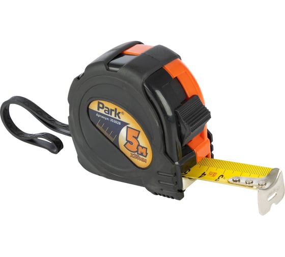 Изображение товара Рулетка с фиксатором прорезиненный корпус Park 5мx25мм TM28-5025 353028