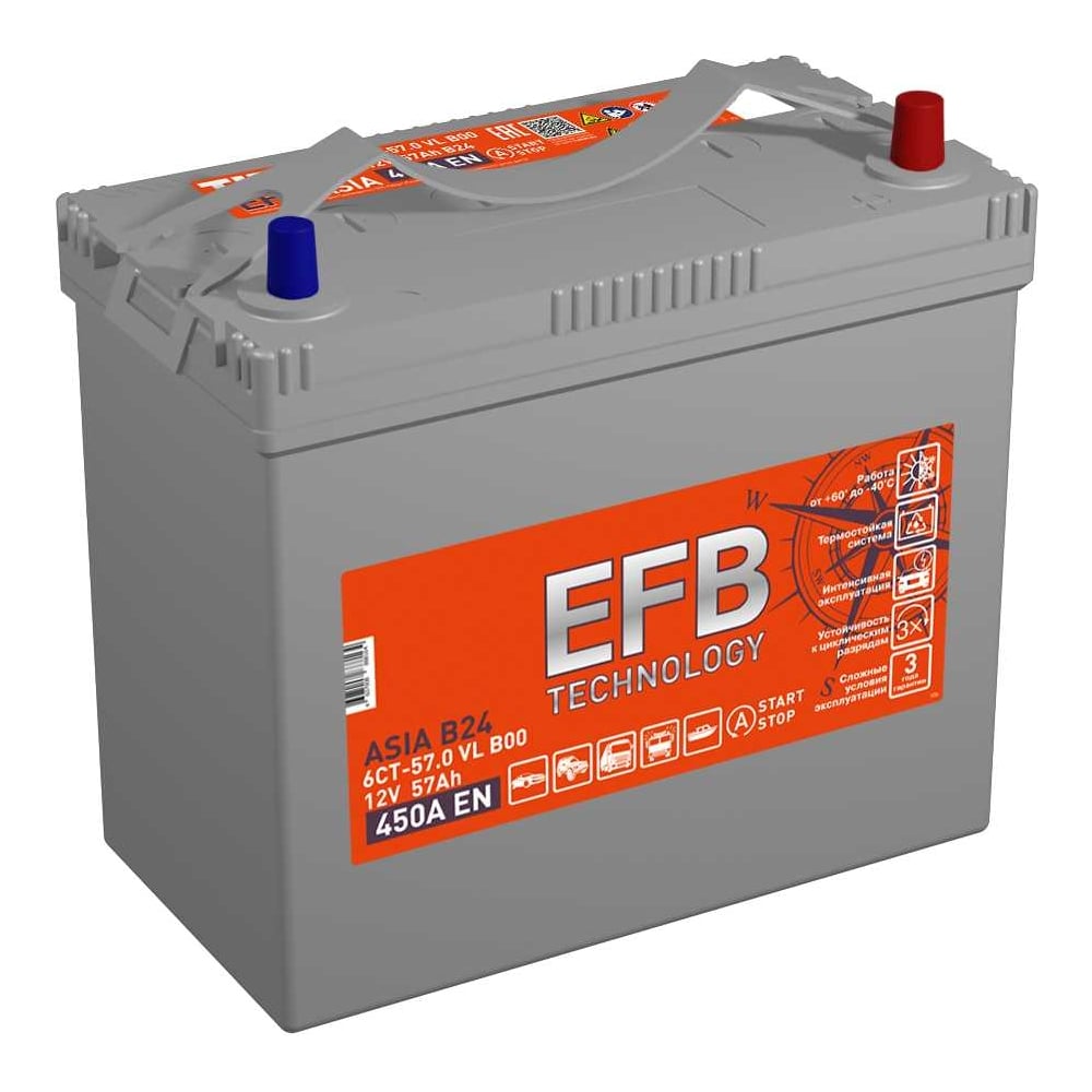 Изображение товара Аккумулятор TITAN ASIA EFB 57.0 VL B00 450А 12В для автомобилей