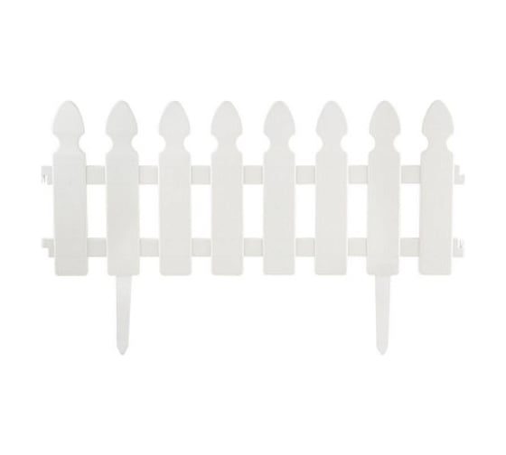 Изображение товара Забор декоративный штакетник Park L=2м H=21см 4шт по 50см и 8 ножек белый 999136