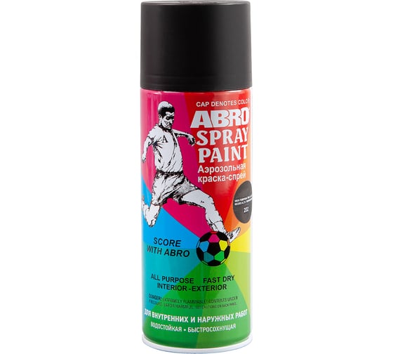 Изображение товара Высокотемпературная аэрозольная краска ABRO INDUSTRIES INC 202 черная, 400 мл SPH-202