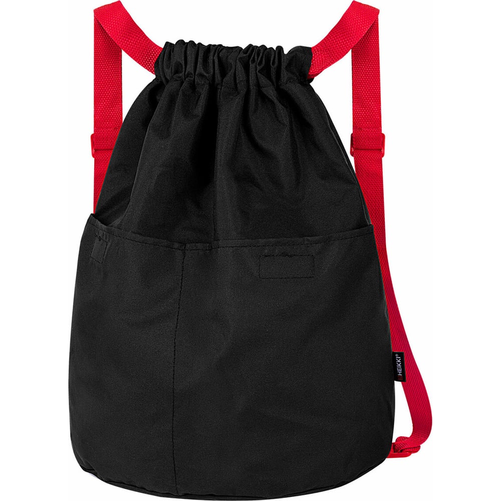 Изображение товара Рюкзак спортивный мешок HEIKKI Pack ХЕЙКИ, 2 отделения, увеличенный объем, 40x35 см, черно-красный 272420