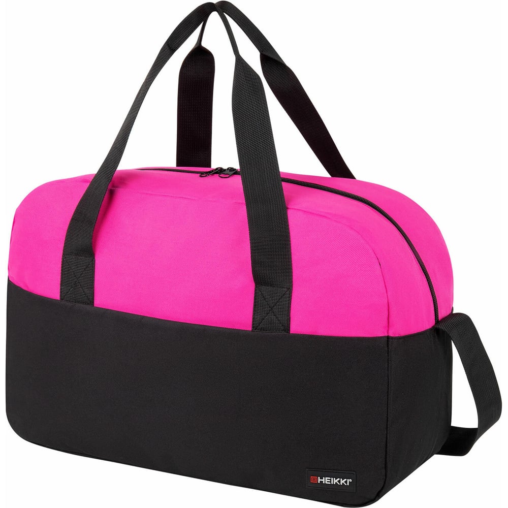 Изображение товара Сумка спортивная HEIKKI Base ХЕЙКИ, карман на молнии, черная/фуксия, 30x44x17 см 272621