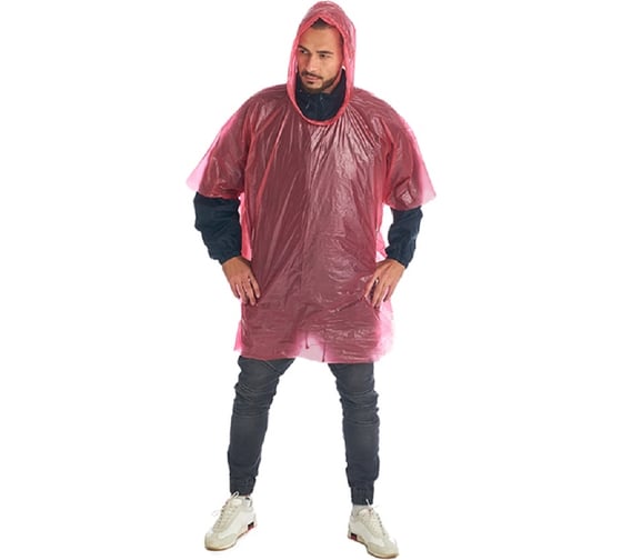 Изображение товара Универсальный дождевик-пончо СПЕЦ серия Комфорт, цвет красный, ГП1-3-К