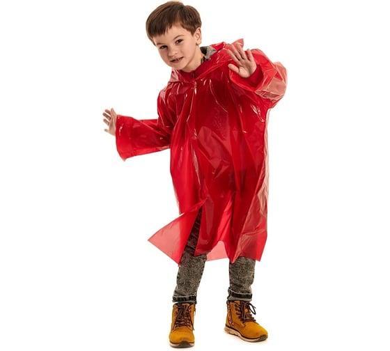 Изображение товара Детский дождевик-плащ СПЕЦ серия Стандарт 6, 8 лет, цвет красный, пвд ГП6-3-К
