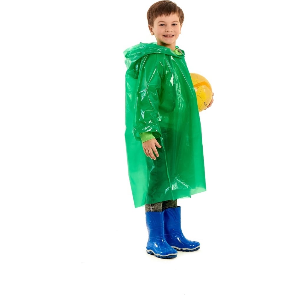 фото Детский дождевик-плащ спец серия стандарт 6, 8 лет, цвет зеленый, пвд гп6-3-з