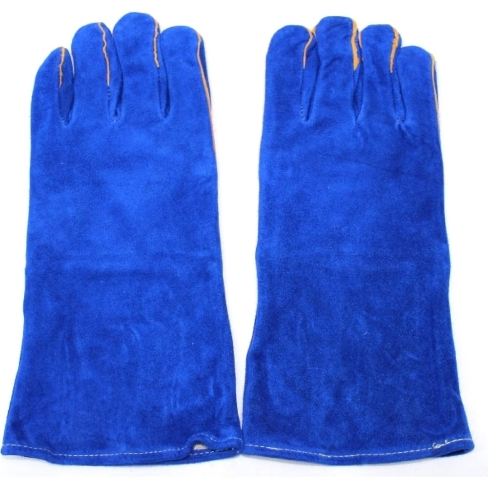 Спилковые синие краги Дока перчатки спилковые для сварки пятипалые утеплённые praktische home