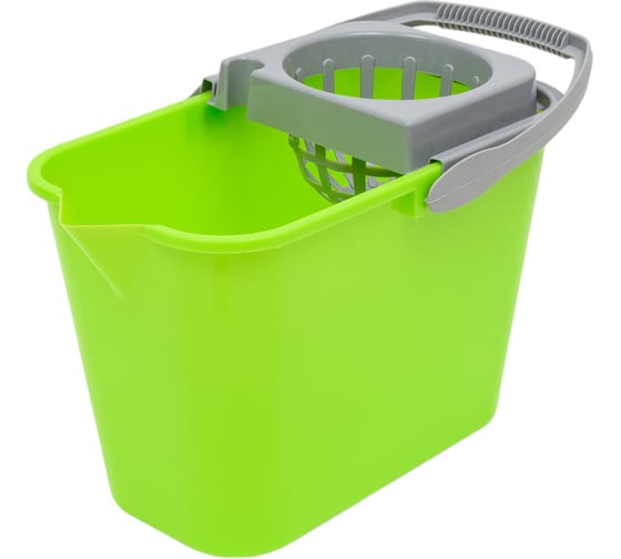 Изображение товара Ведро Мультипласт Групп 10л с отжимом прямоуг. с носиком салатовый MPG961536