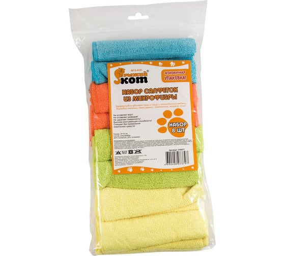 Изображение товара Набор салфеток из микрофибры Рыжий кот MFS-05/8 8 шт. 310271