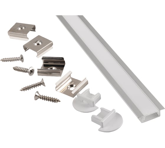 Изображение товара Алюминиевый врезной профиль для светодиодной ленты General Lighting Systems 2 метра, 7х22мм, серебряный GAL-GLS-2000-7-22 523110