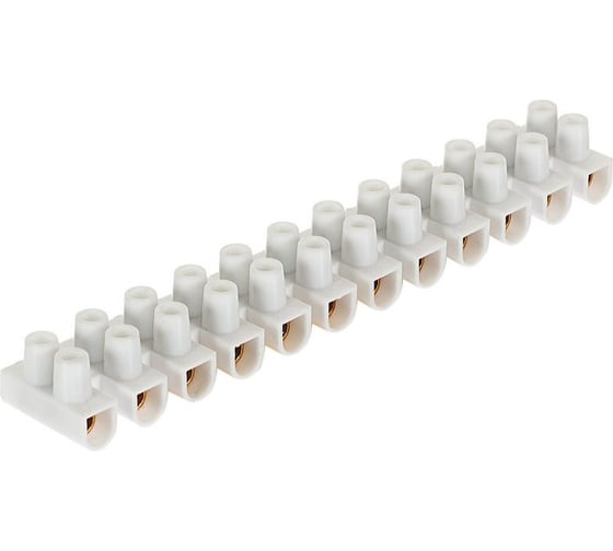 Изображение товара Винтовой зажим General Lighting Systems GZV-80-12-W, 80А, 12 пар, полиэтилен, белый, 1/10/120 475408