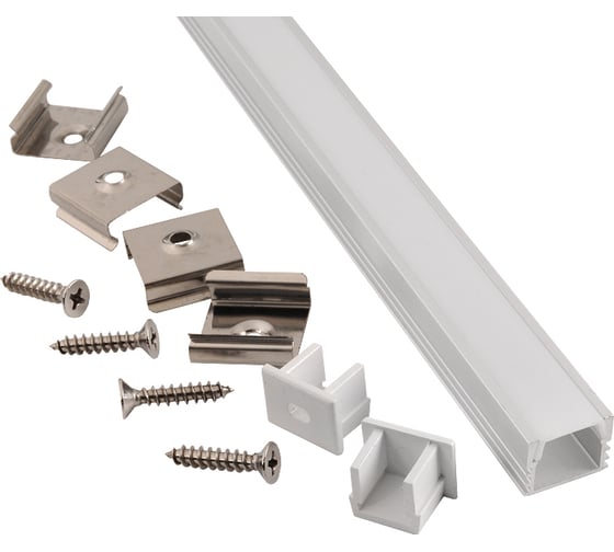 Изображение товара Алюминиевый профиль для светодиодной ленты General Lighting Systems 2 метра, 12х16мм, серебряный GAL-GLS-2000-12-16 522400