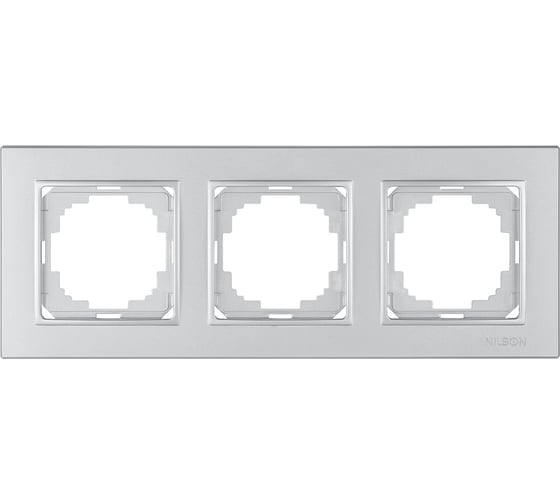 Изображение товара Рамка NILSON трехместная серебро Alegra metallic 25130093