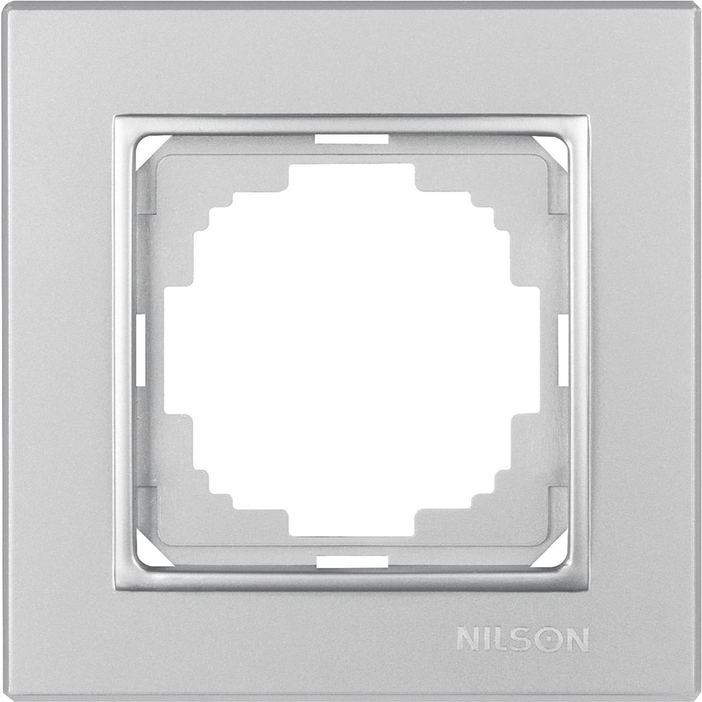 Одноместная рамка Nilson, цвет серебро 25130091 Alegra metallic - фото 1