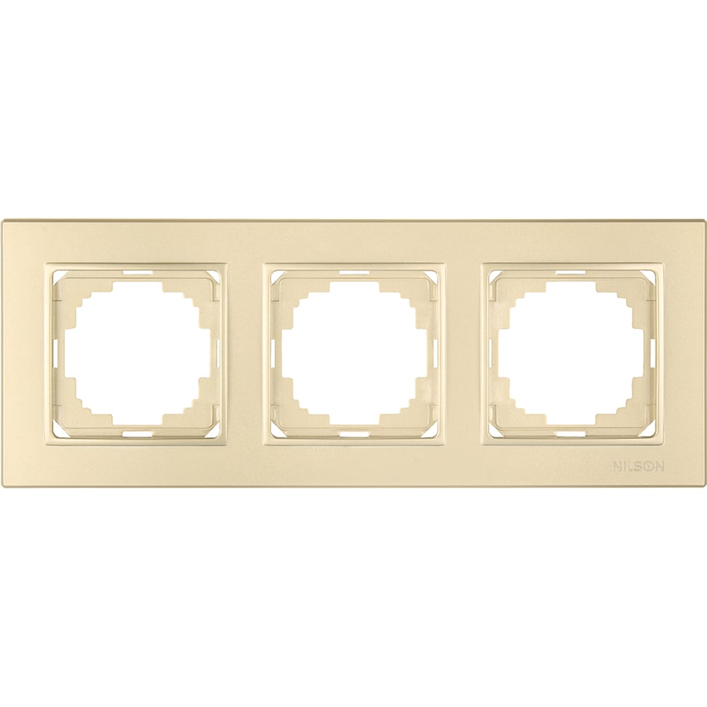 Рамка nilson трехместная золото alegra metallic 25150093 - фото 1