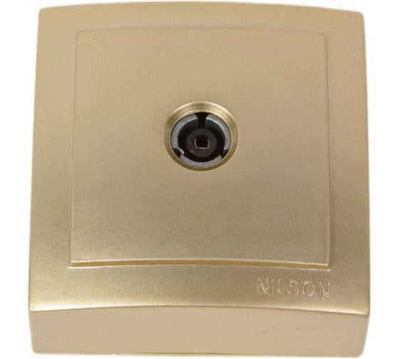 Изображение товара Розетка NILSON 1ОП тв конечная золото Themis metallic 26151033