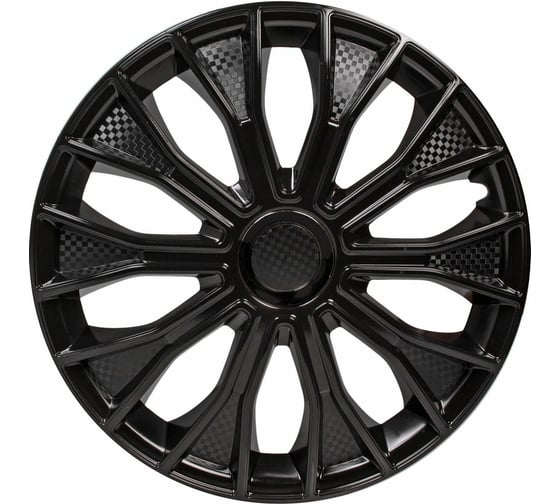 Изображение товара Колесные колпаки Airline 14" "Волтек", черный глянец, карбон, комплект 2 шт. AWCC-14-17