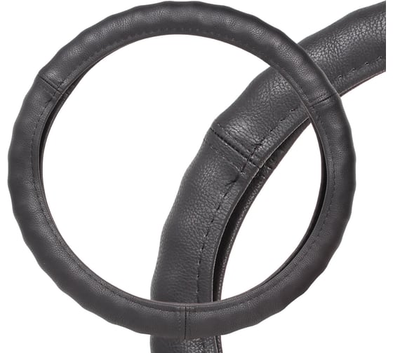 Изображение товара Ребристая оплетка на руль Airline гладкая кожа, черная, 37-39 см/М AWC-RS-12M