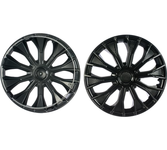 Изображение товара Колесные колпаки Airline 15" Волтек черный глянец, карбон, комплект 2 шт. AWCC-15-17