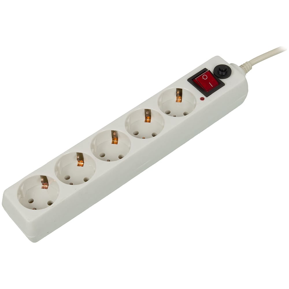 Изображение товара Сетевой фильтр BURO 500SH-10-W с 5 розетками и длиной 10м