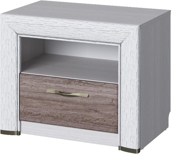 Изображение товара Тумба Anrex прикроватная 1S, OLIVIA, цвет вудлайн крем/дуб анкона 645565