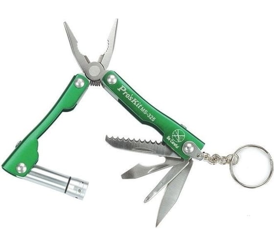 Изображение товара Брелок 7 в 1 ProsKit MS-325 плоскогубцы, отвертки, пила, нож, открывалка, фонарь С00034835