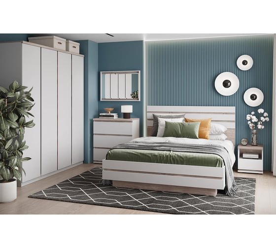 Изображение товара Шкаф Anrex LIMA 4DG. Цвет ПЕРСИДСКИЙ ЖЕМЧУГ/ МАДУРА 730241