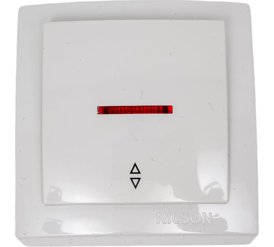 Изображение товара Выключатель NILSON 1ОП проходной с подсветкой белый Themis naturel 26111008