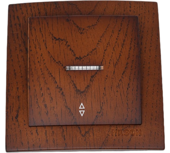 Изображение товара Выключатель NILSON 1СП проходной с подсветкой орех Touran wood 24271008