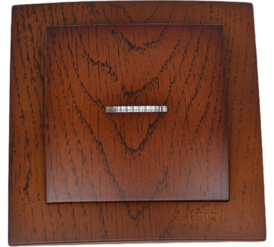 Изображение товара Выключатель NILSON 1СП с подсветкой орех Touran wood 24271002