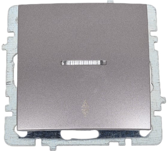 Изображение товара Механизм выключателя NILSON 1СП проходной с подсветкой антрацит Touran/Alegra metallic 24160408