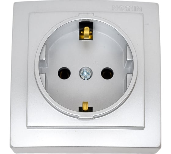 Изображение товара Розетка NILSON 1ОП з/к серебро Themis metallic 26131017