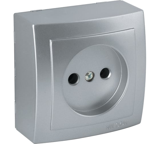 Изображение товара Розетка NILSON 1ОП серебро Themis metallic 26131015